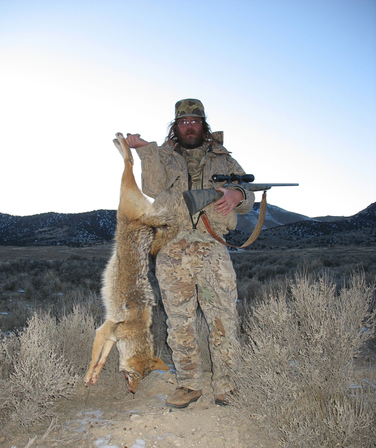 Tim with coyote taken using 38 gr. Unmussig