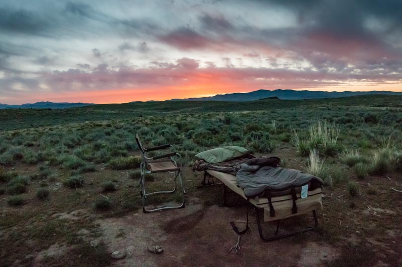 Sunrise on a cot camp